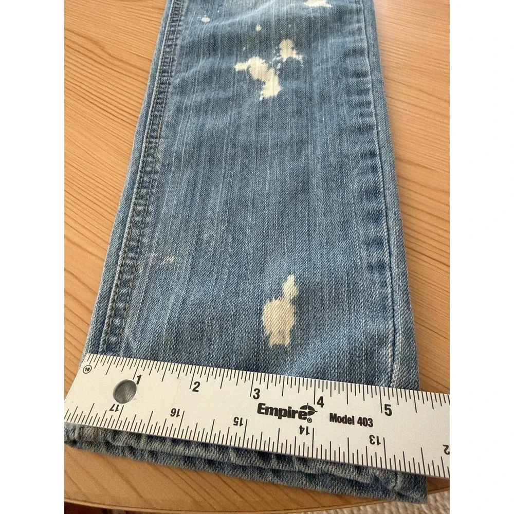Rocawear Women Blue Bleached Studded Skinny Jeans Size 9 Y2K Streetwear Denim